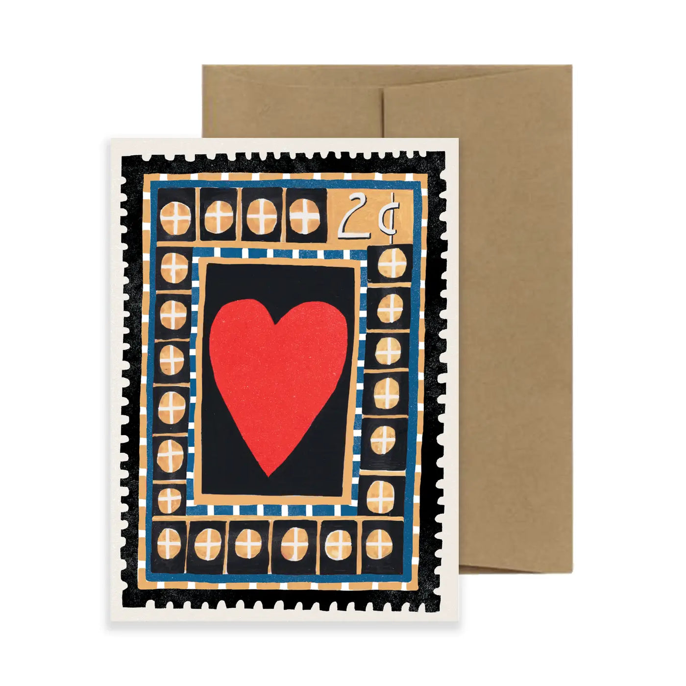 Vintage Love Heart Stamp Card