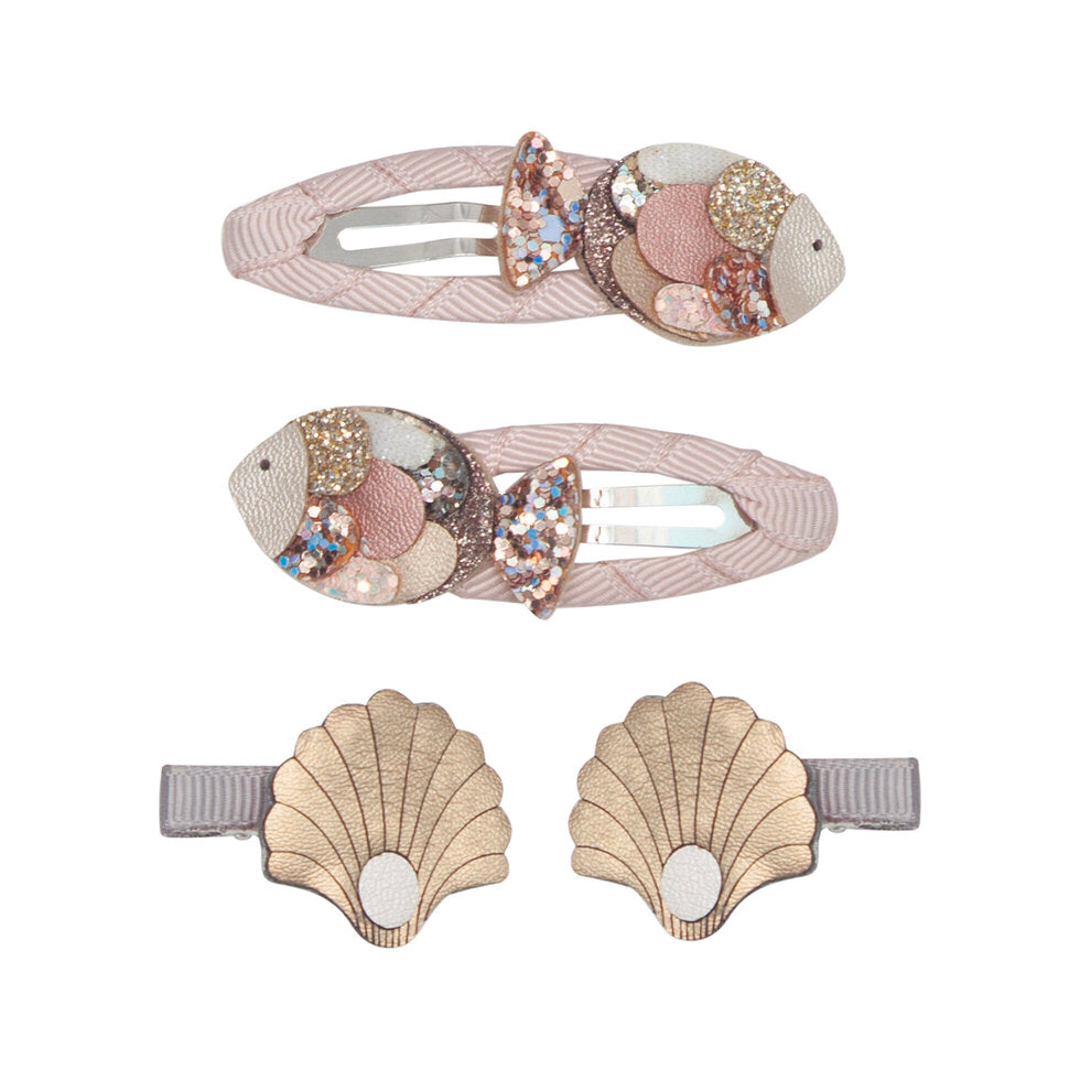 Mimi and Lula Hair Clips - Fish & Shell Pack of 4
