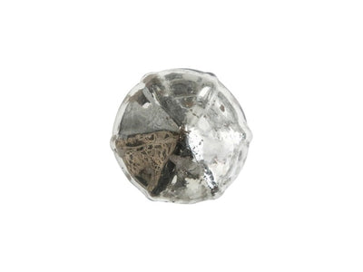 Faceted Glass Drawer Knob - Silver