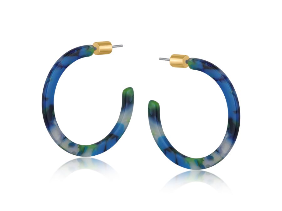 Camille Medium Sized Resin Hoop Earrings