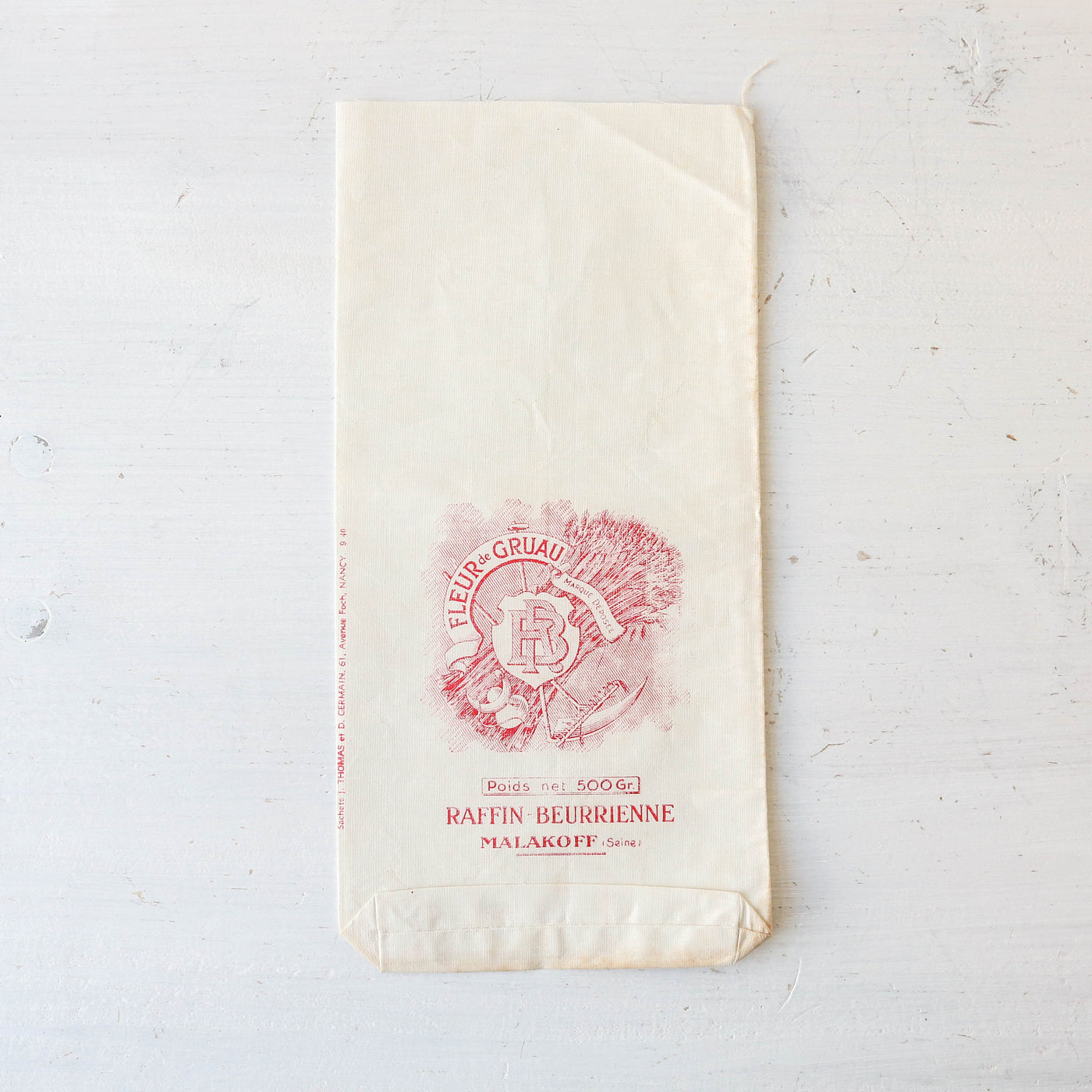 Vintage Fabric 'Fleur de Gruau' Flour Bag