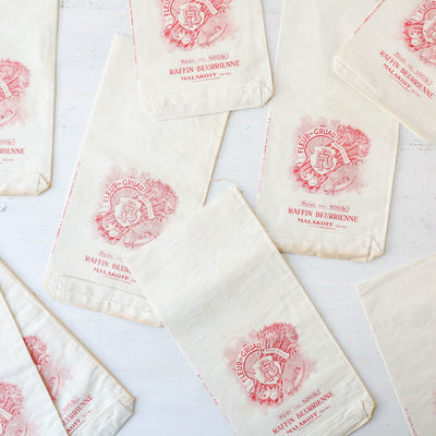 Vintage Fabric 'Fleur de Gruau' Flour Bag
