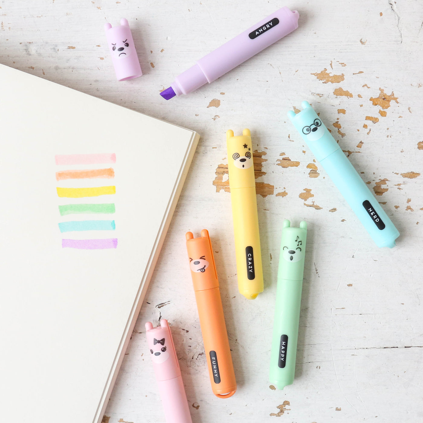 Mini Teddy Highlighters - Pack of 6