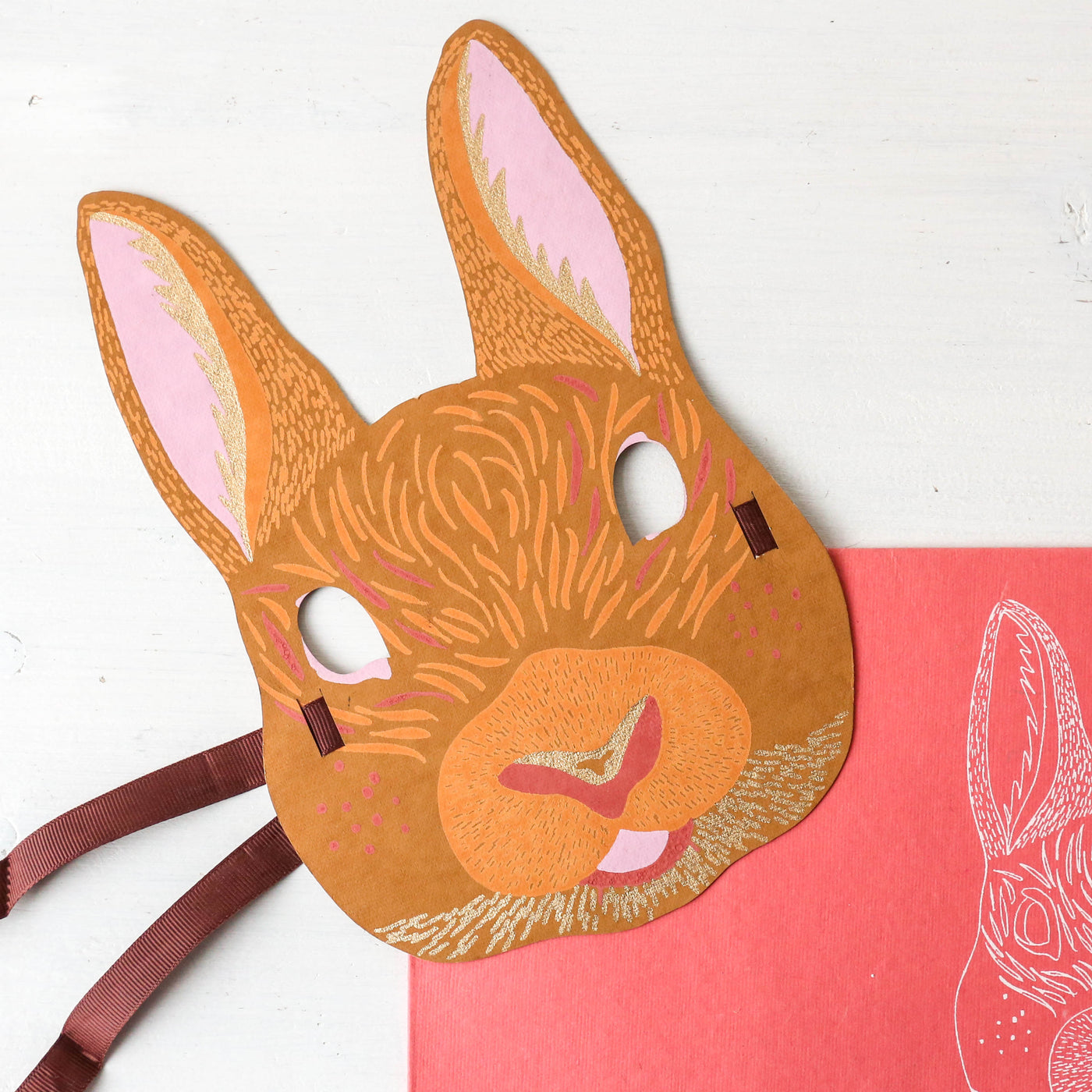 Rabbit Mask Greeting Card