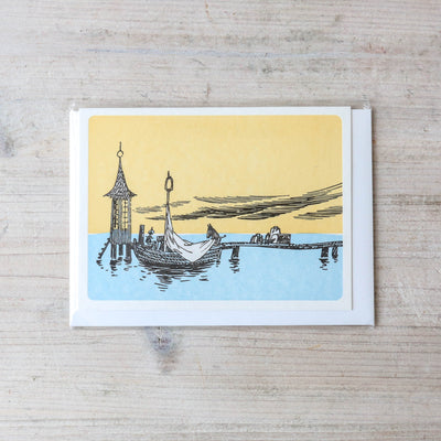 Boating Trip Moomin Letterpress Greetings Card