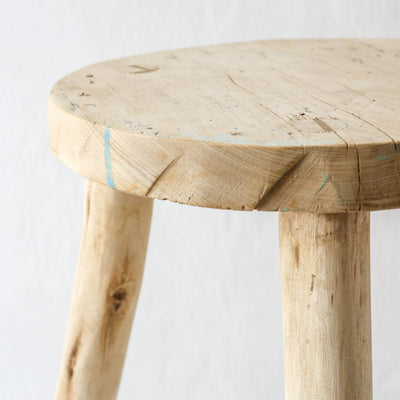 Rustic Wooden Stool - Round