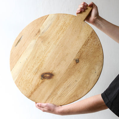 60cm Round Rustic Bleached Wooden Serving Board