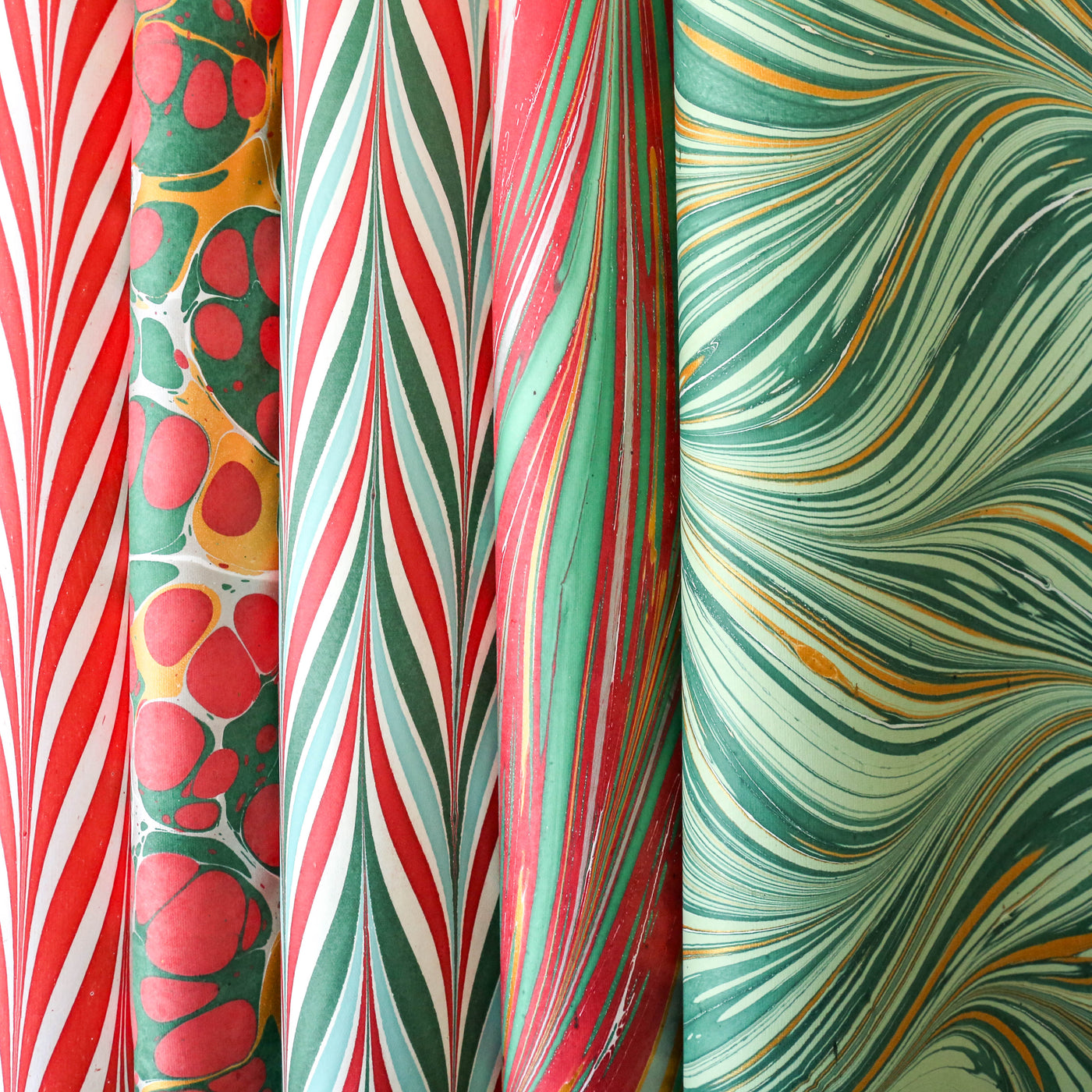 Hand Marbled Wrap - Festive Waves