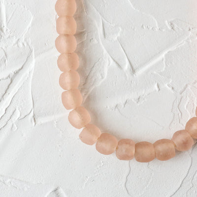 Recycled Glass Beads - 14mm Rose
