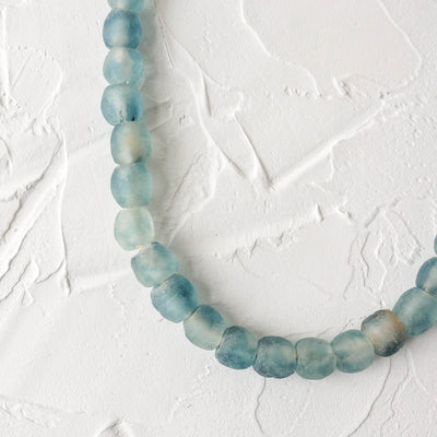Recycled Glass Beads - 14mm Wave Marine