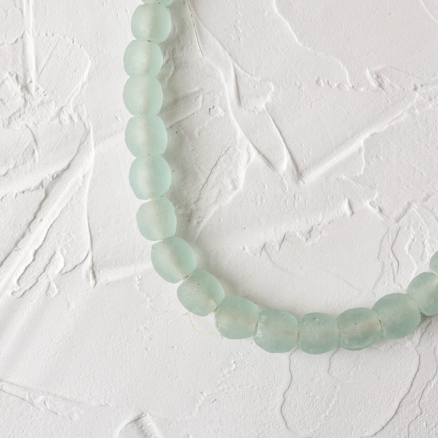 Recycled Glass Beads - 14mm Clear Aqua