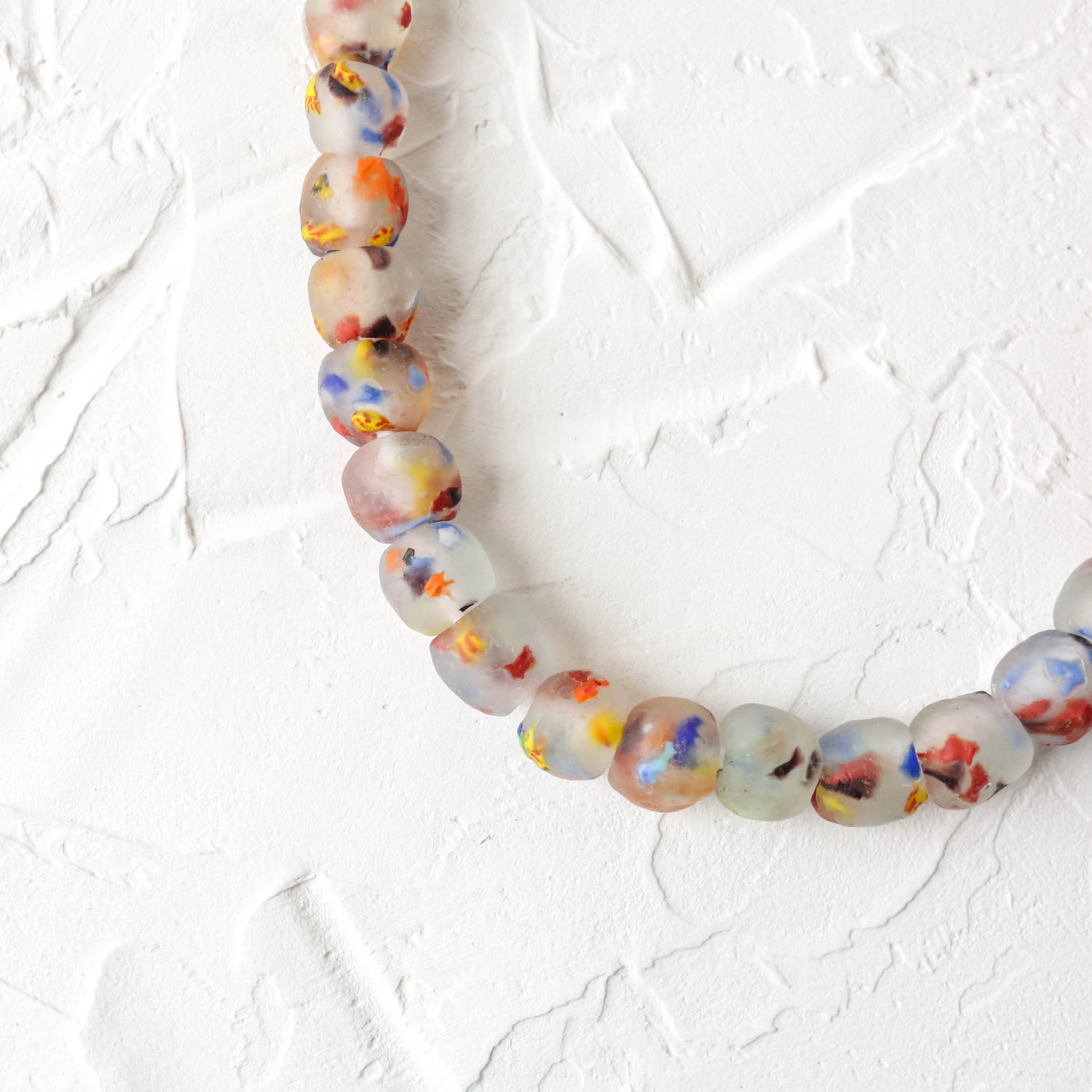 Recycled Glass Beads - 14mm Rainbow Speckled