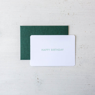 Happy Birthday Green Mini Card