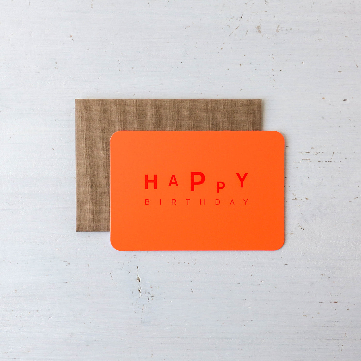 Happy Birthday Fluorescent Orange Mini Card