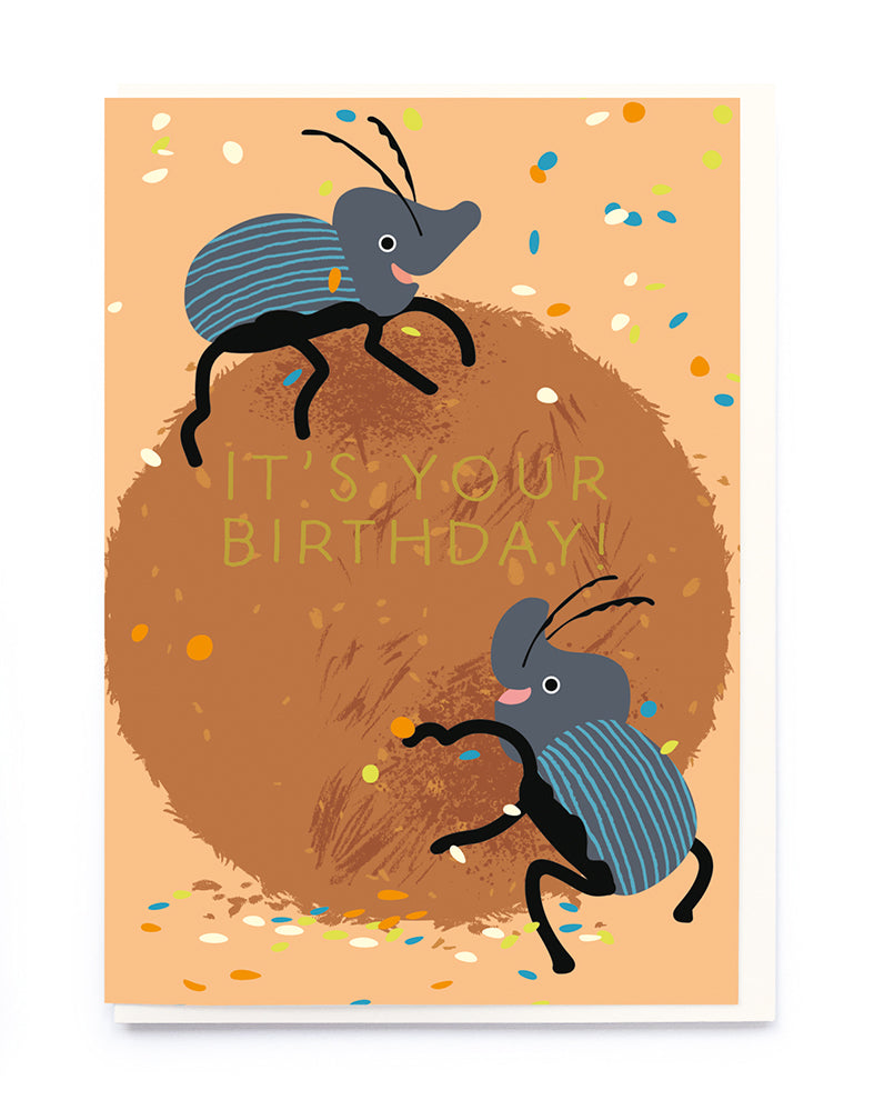 Dung Beetle Birthday Card – Berylune
