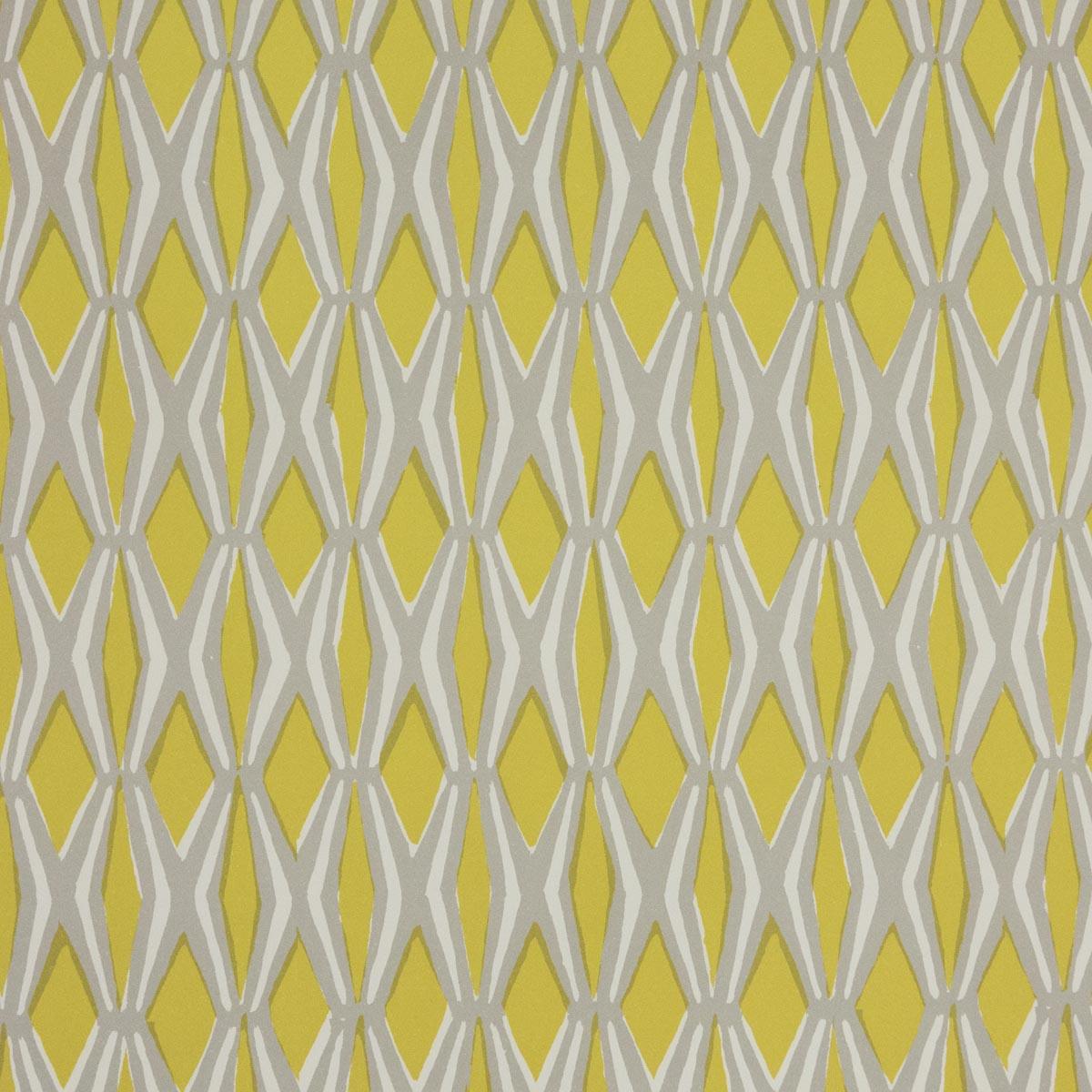 Acid Yellow and Grey 'Smocking' Wrapping Paper