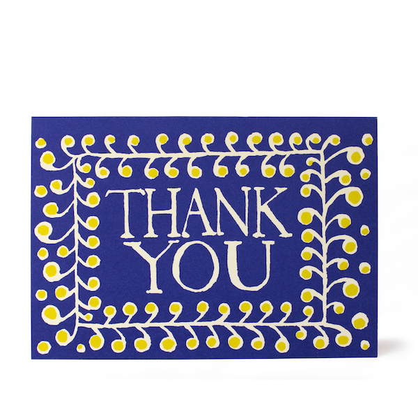 Thank You Card in Ultramarine and Yellow