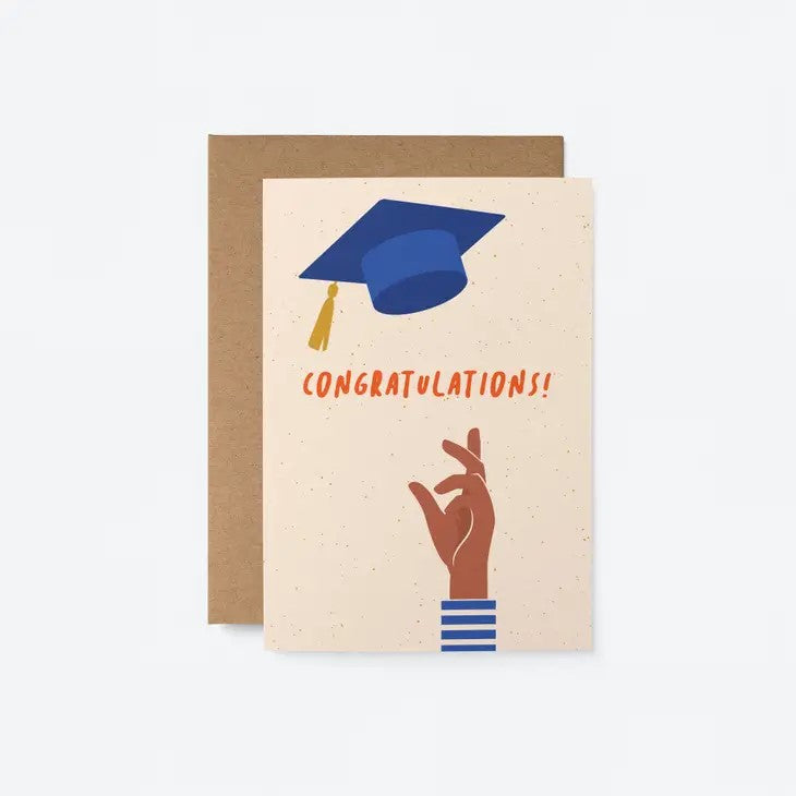 Congratulations Graduation Card - Blue Cap