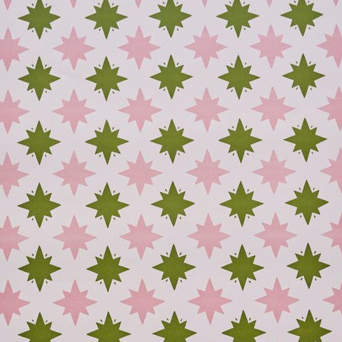 Pink and Green Star Wrapping Paper