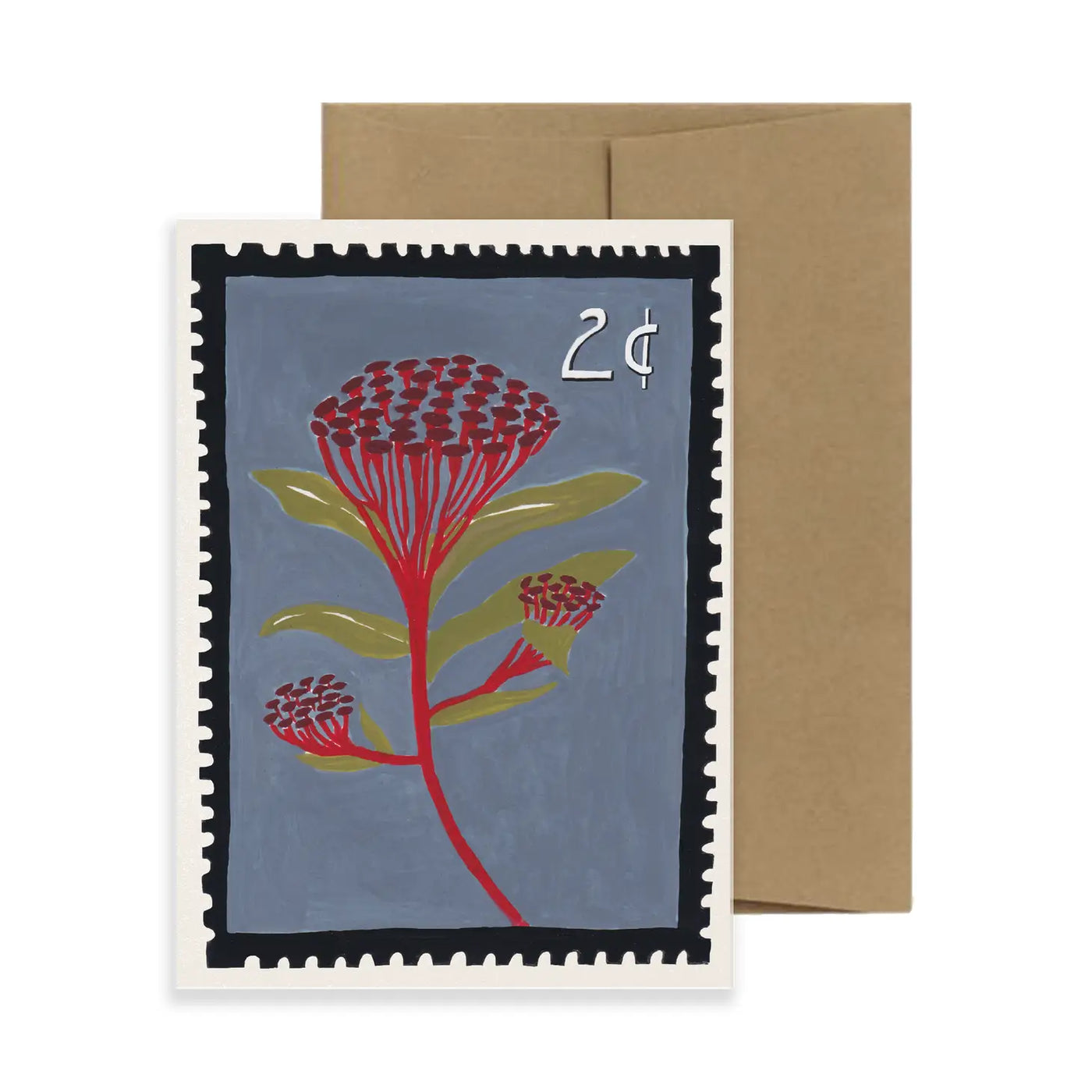 Vintage Flower Stamp Card