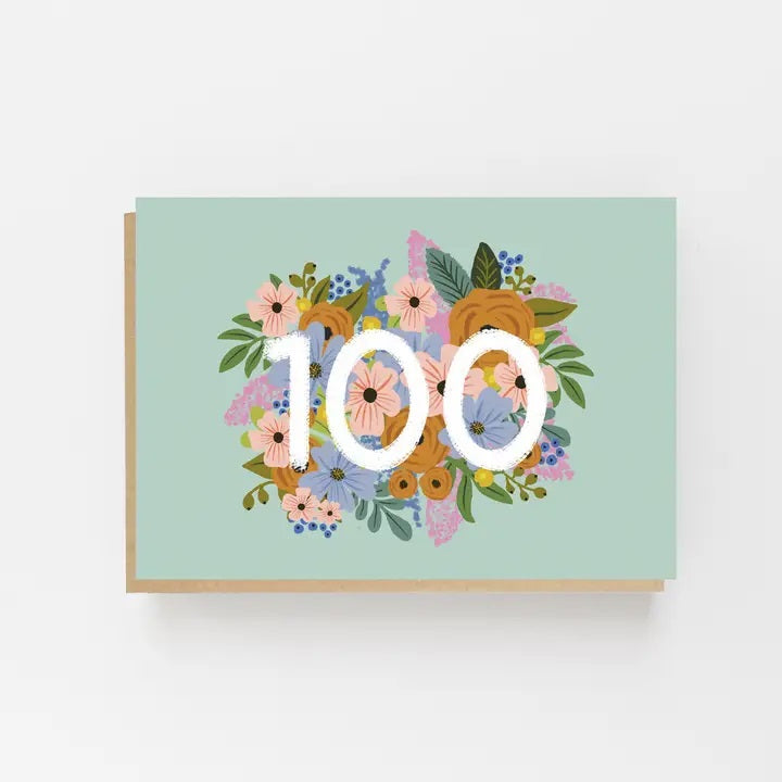 100th Floral Birthday Card