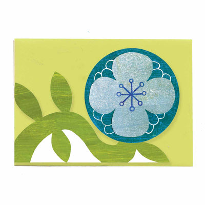 Blue Flower Cut Out Card