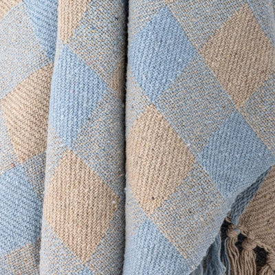 Largs Blue Recycled Cotton Throw