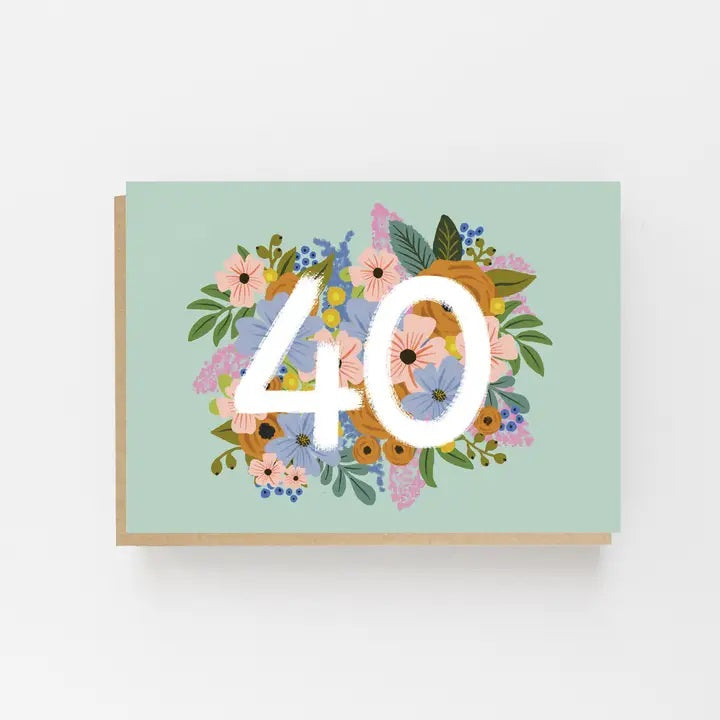 40th Floral Birthday Card