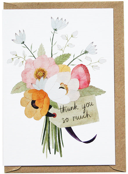 Thank You Flowers Greetings Card
