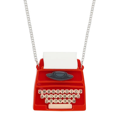 Typewriter Necklace - Recycled Red
