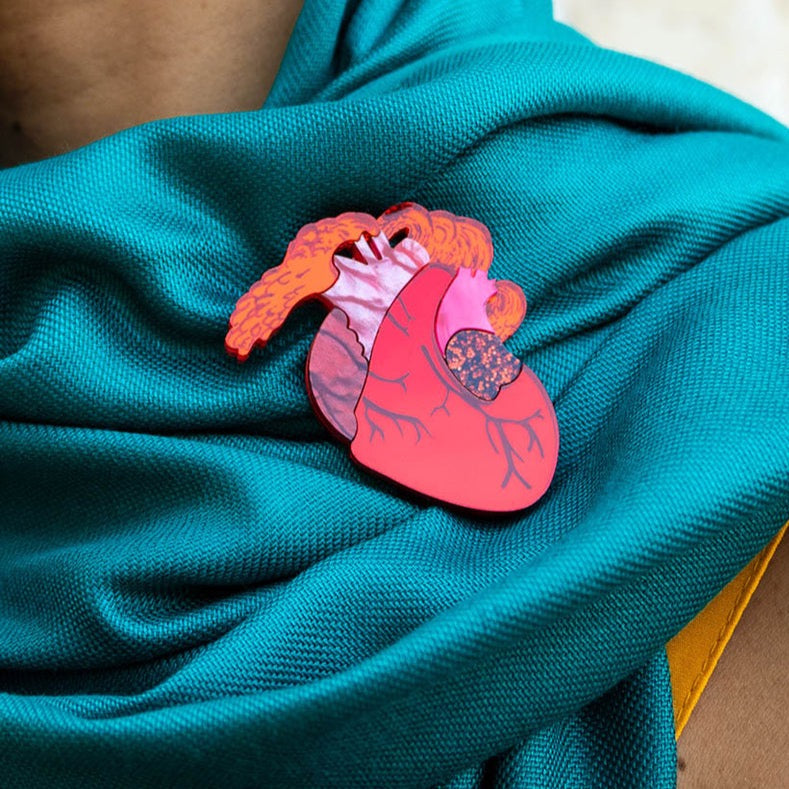 Frida Kahlo Heart Brooch