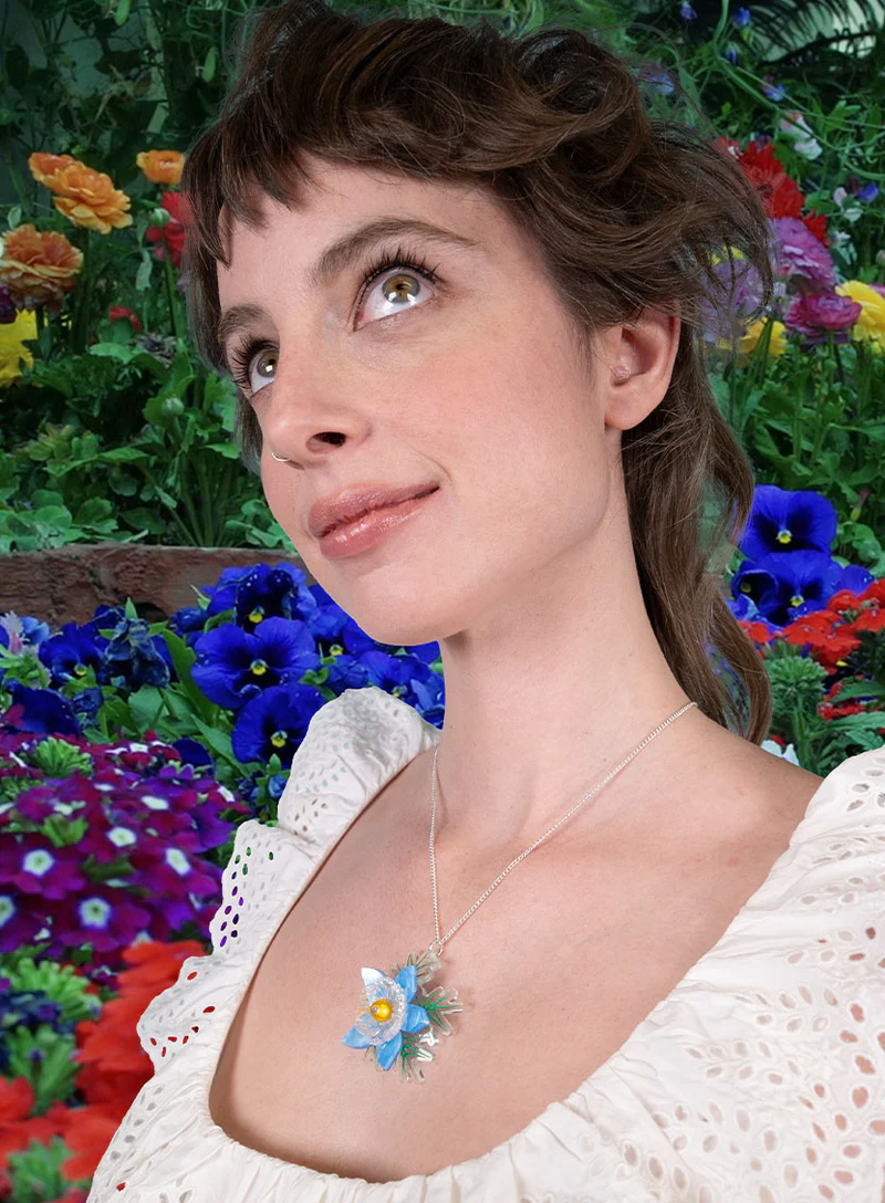 Nigella Flower Painting Pendant