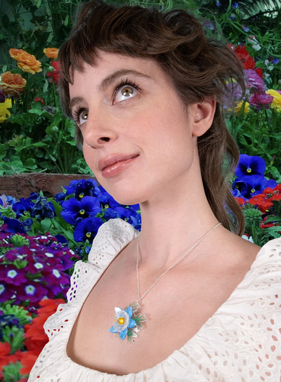 Nigella Flower Painting Pendant