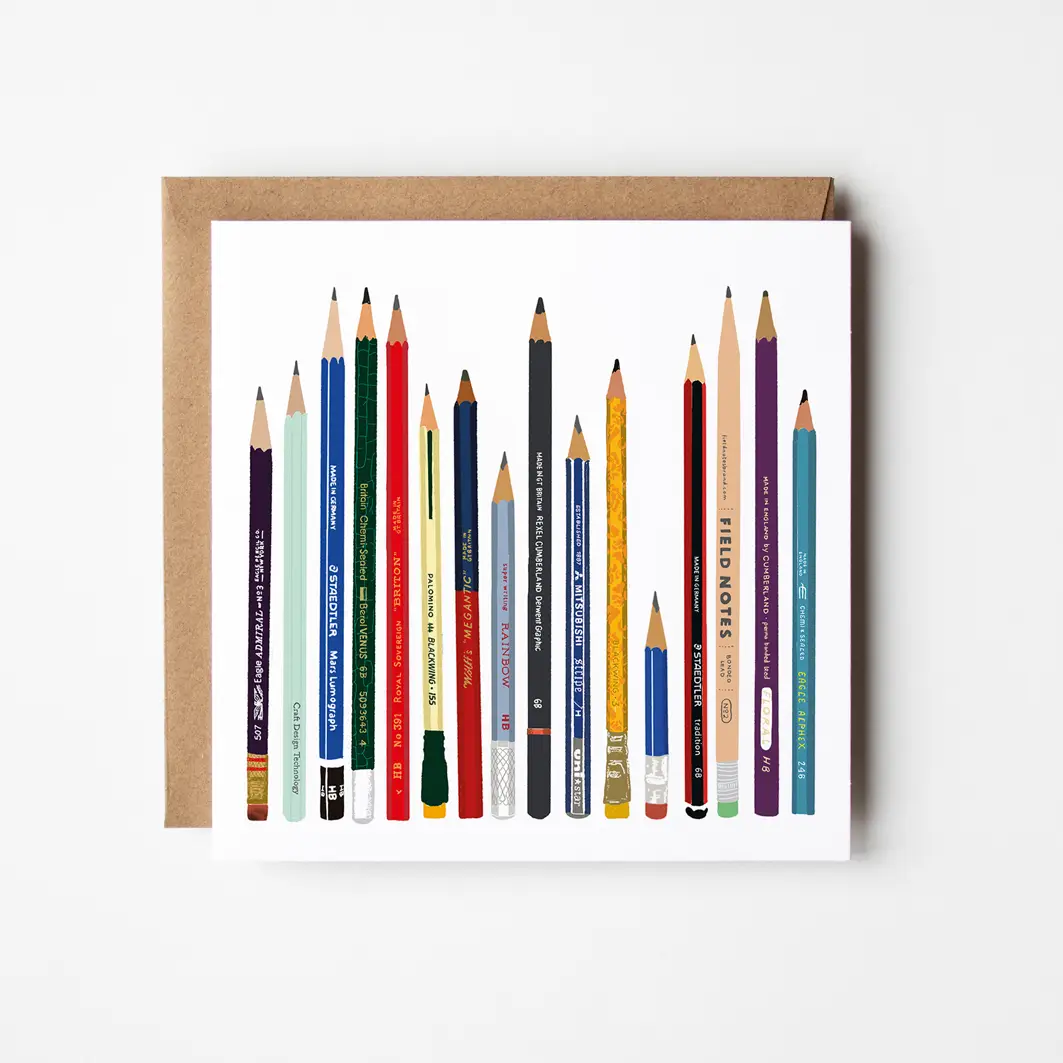Pencils Collection Greetings Card