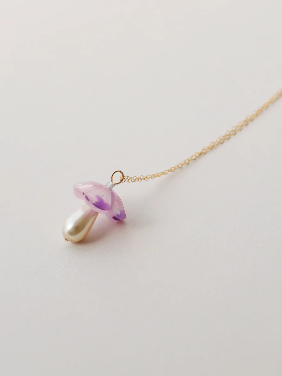 Shroom Necklace in Lavender Speckle