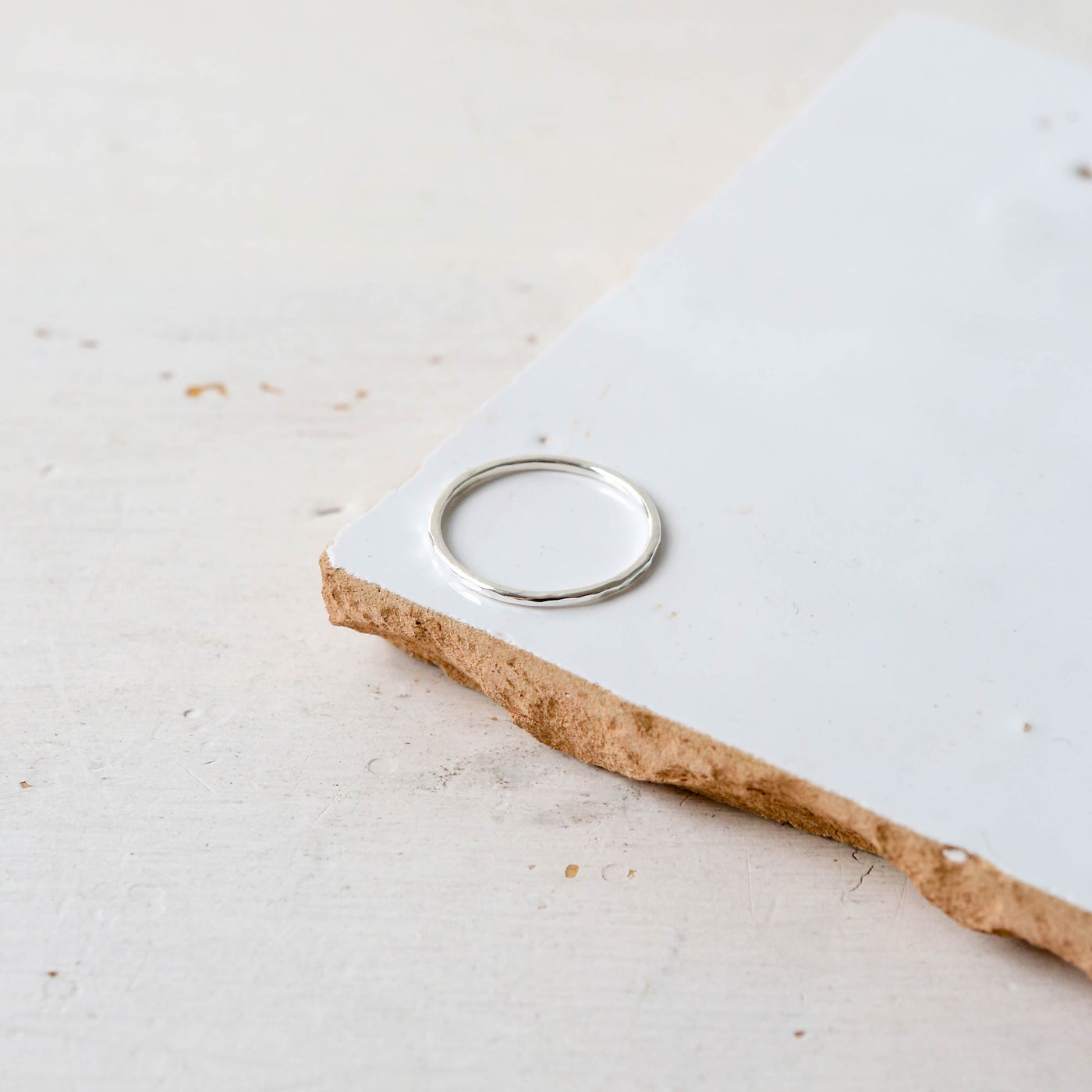 Plain Hammered Stacking Ring