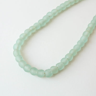 Recycled Glass Beads - 14mm Clear Aqua