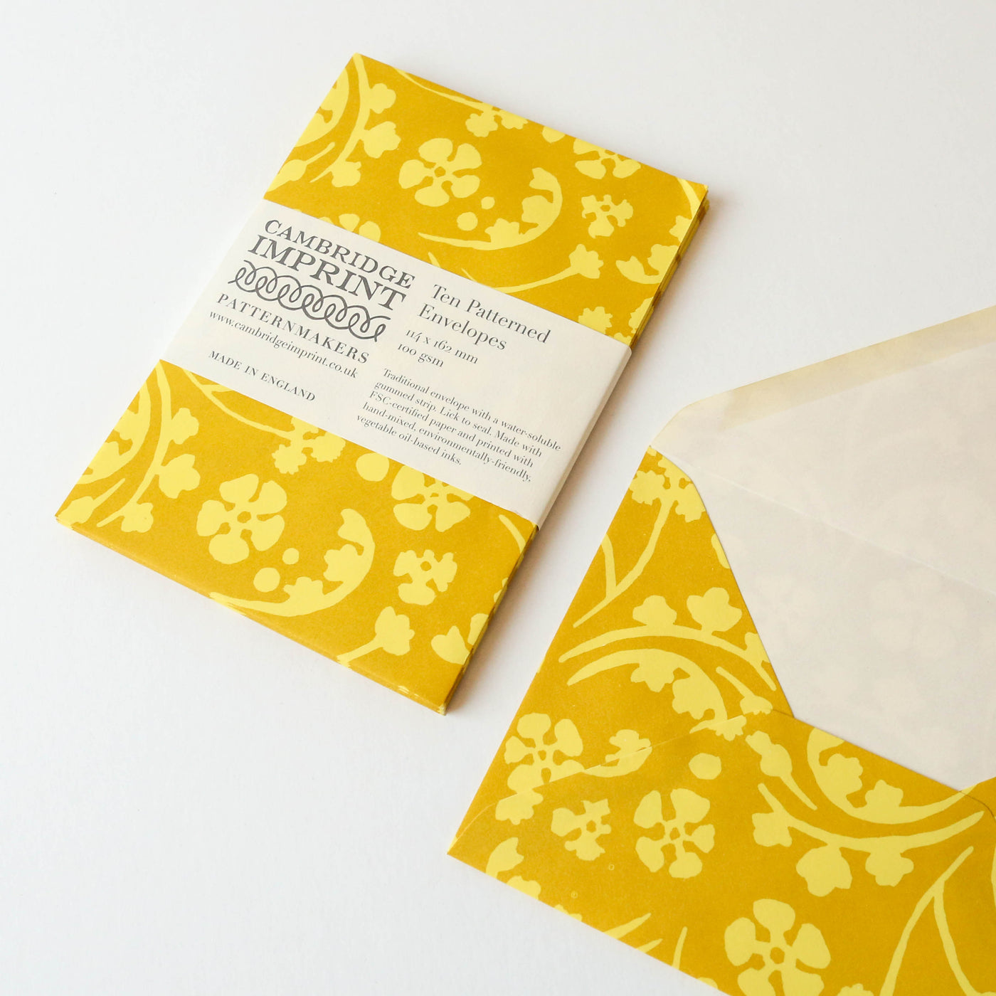 10 Cambridge Imprint Patterned Envelopes
