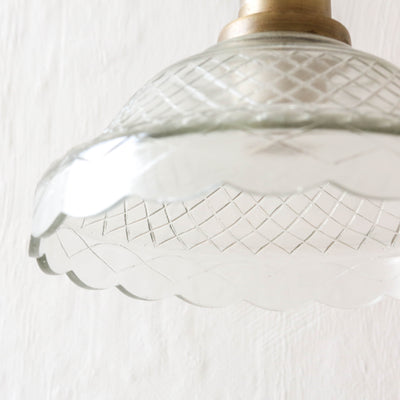 Etched Glass Pendant Lamp 'Greta'