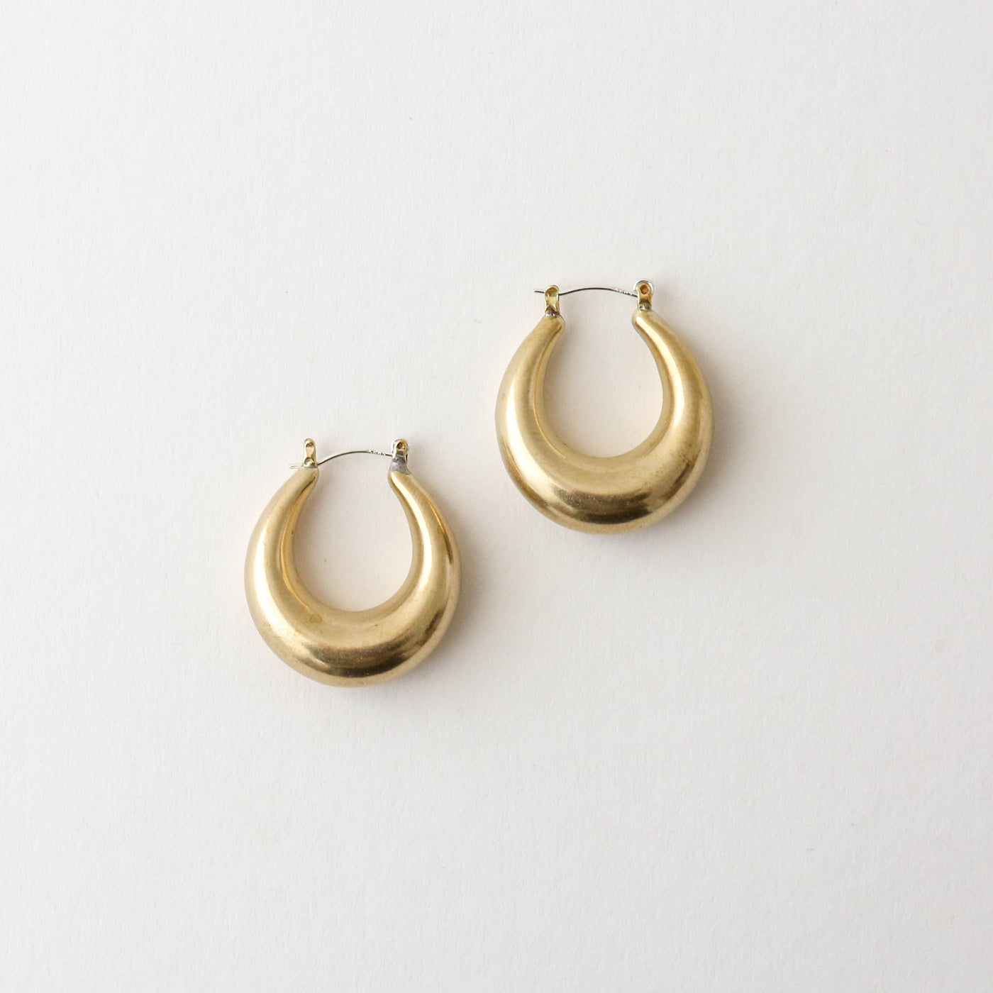 'Della' Brass & Silver Square Hoop Earrings