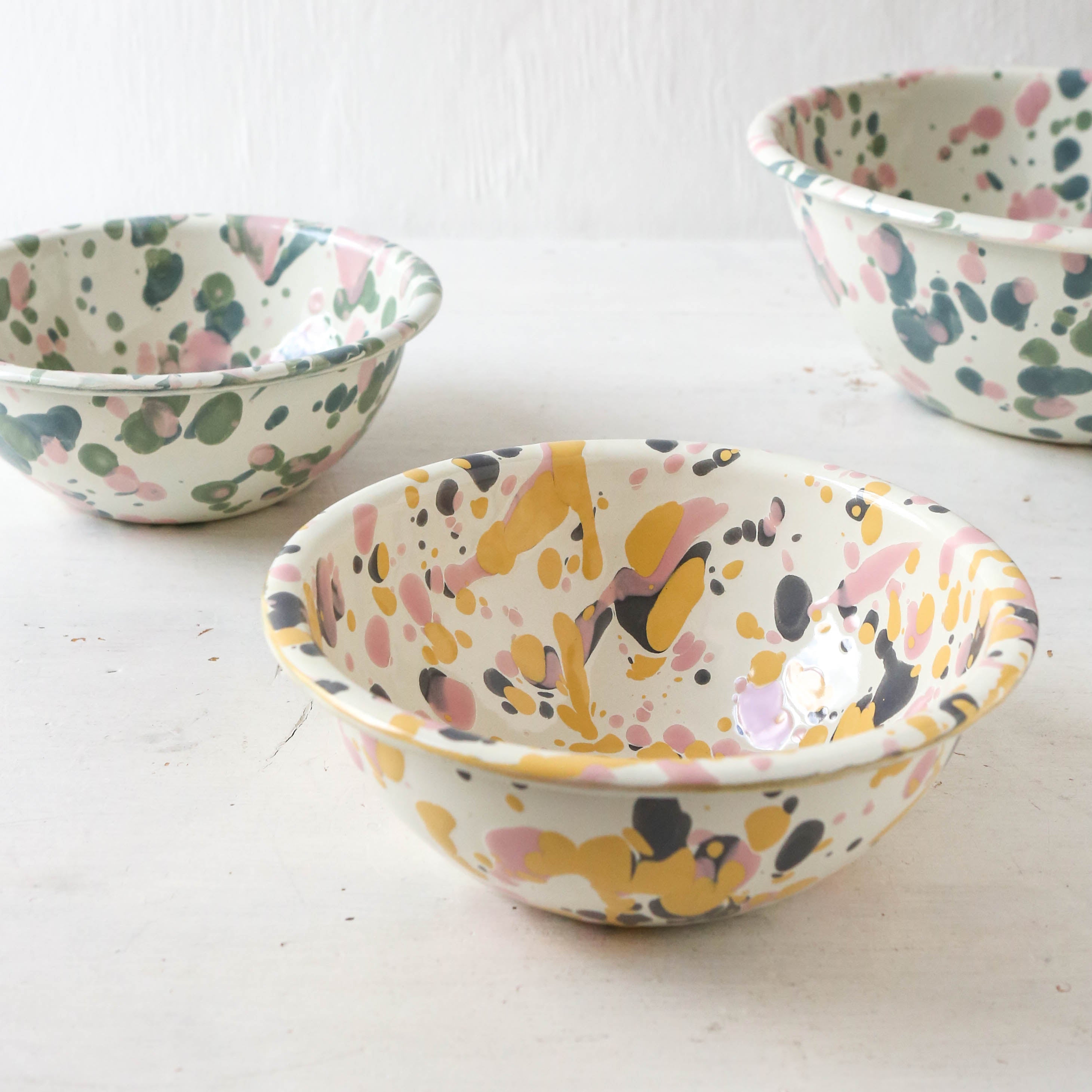 Catalina Splatter Enamel Cereal Bowls Berylune