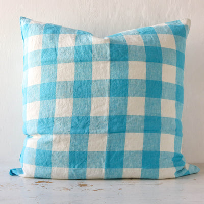 'Amalfi' Linen Check Cushion Cover