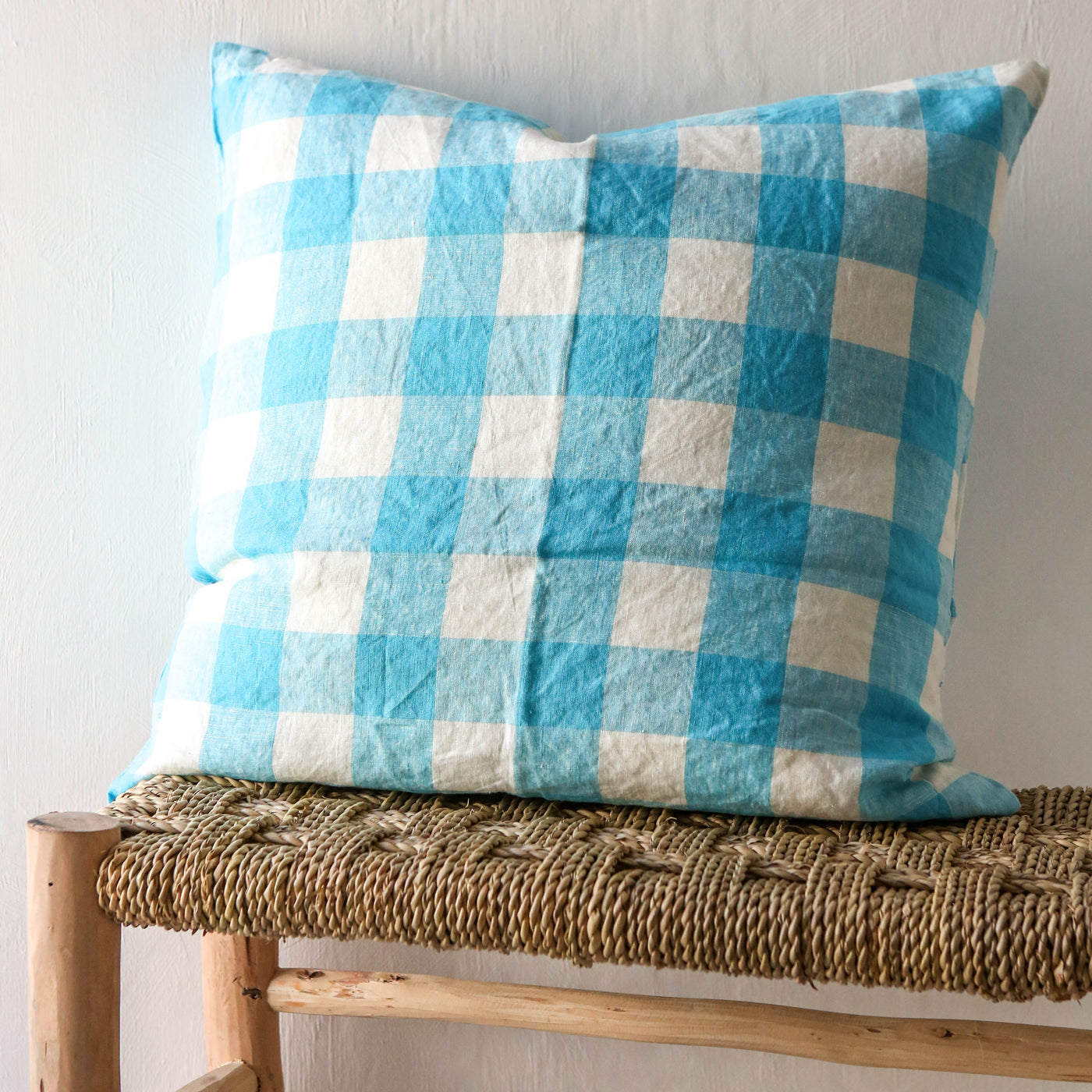'Amalfi' Linen Check Cushion Cover