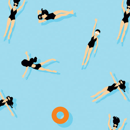 Swimmers Wrapping Paper Sheet