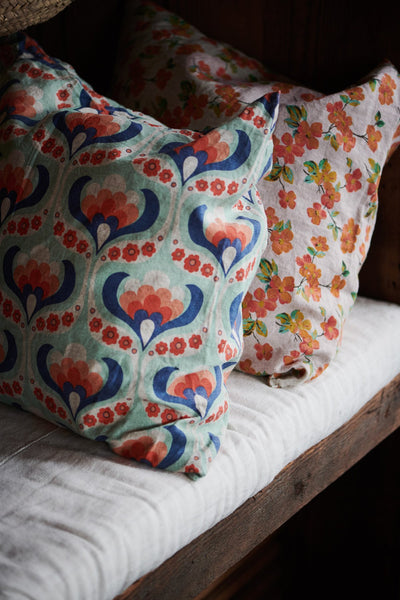 'Elma's Floral' Linen Cushion Cover