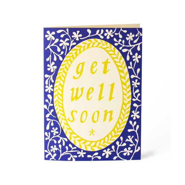 Get Well Soon Card in Ultramarine and Acid Yellow