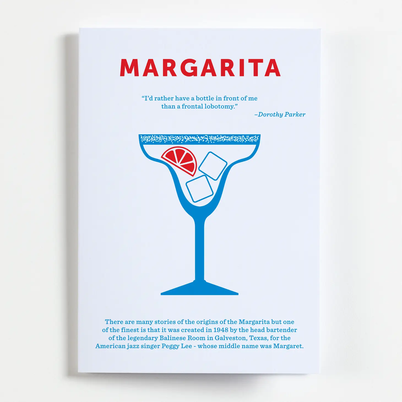 Margarita Cocktail Recipe Greetings Card