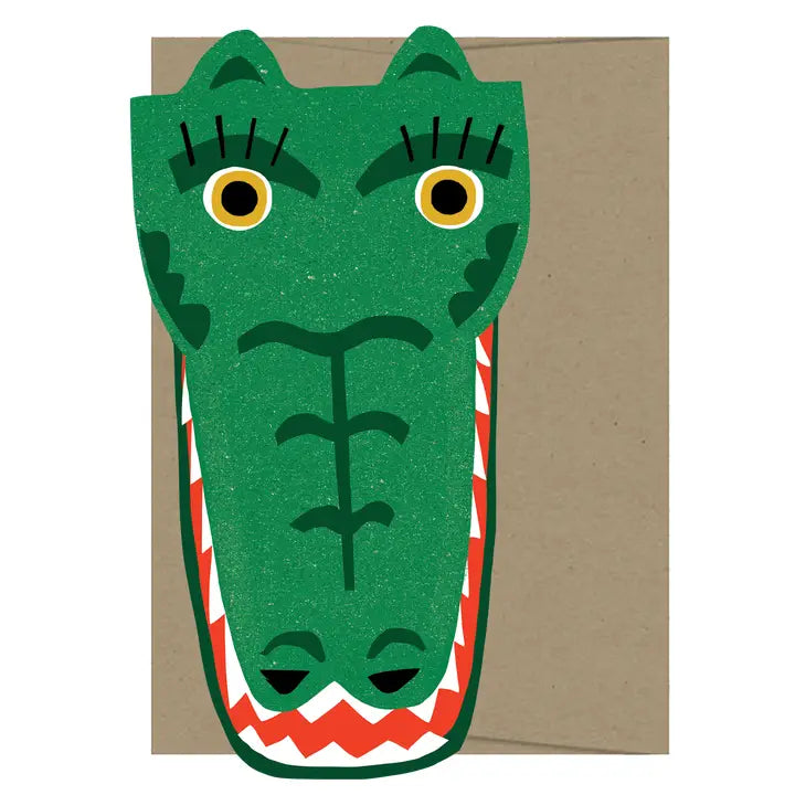 Crocodile Die Cut Card