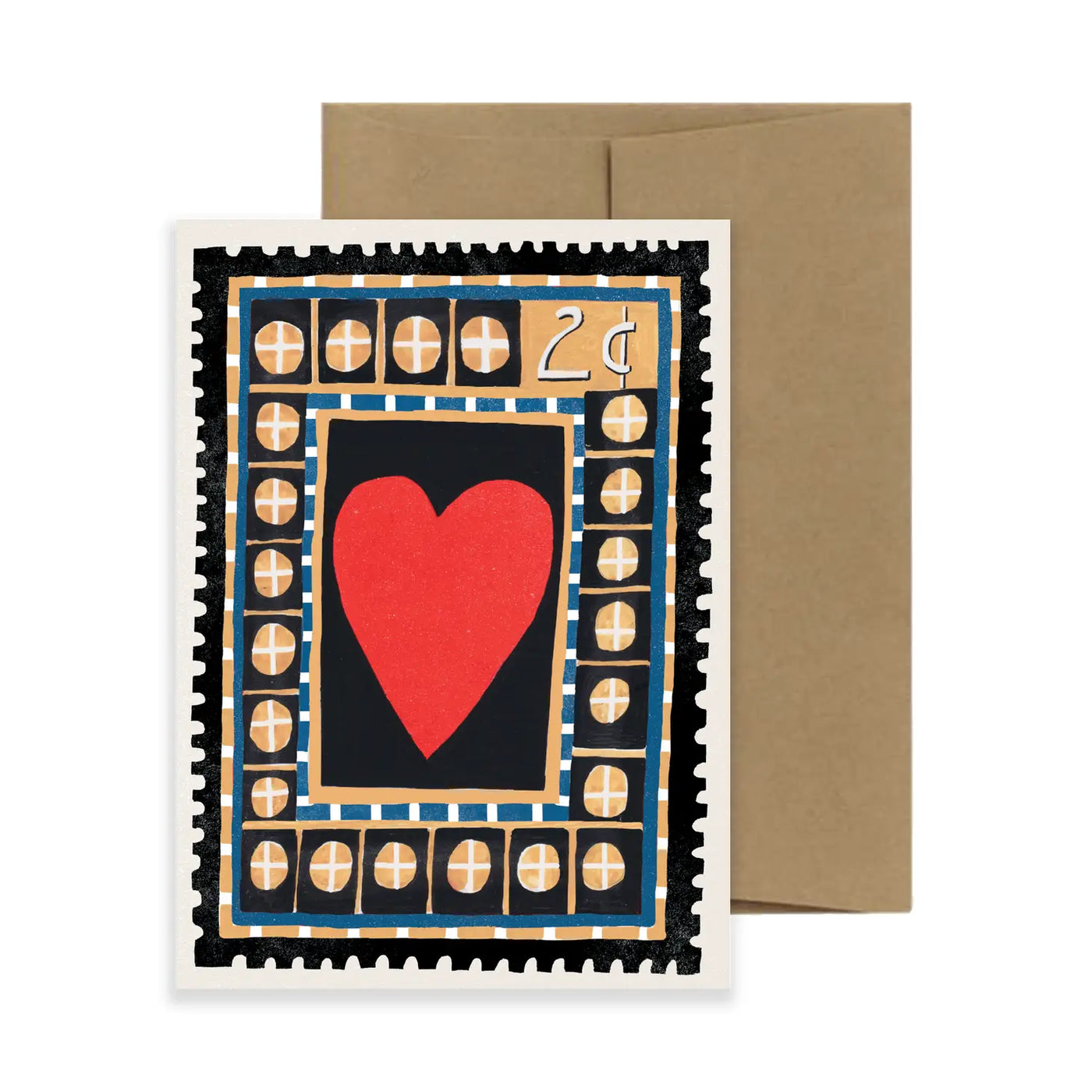 Vintage Love Heart Stamp Card