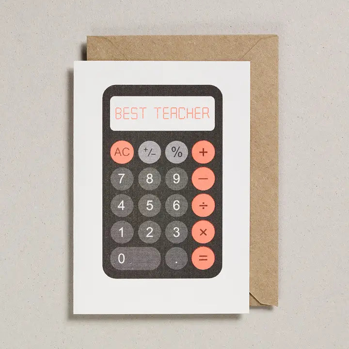 Best Teacher Calculator Card